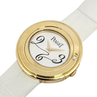 ピアジェ(PIAGET)の　ピアジェ PIAGET ポセジョン P10275 ホワイト K18YG/革ベルト クオーツ レディース 腕時計(腕時計)