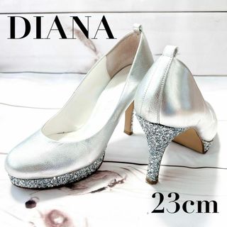 ダイアナ(DIANA)のDIANA ダイアナ　シルバー　パンプス　グリッター　ラメ　おしゃ23cm(ハイヒール/パンプス)