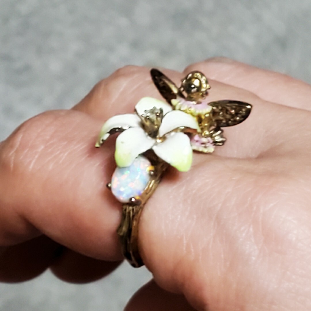 H.P.FRANCE(アッシュペーフランス)のAMBROSIA アンブロシア フランス製お花と天使のリング レディースのアクセサリー(リング(指輪))の商品写真