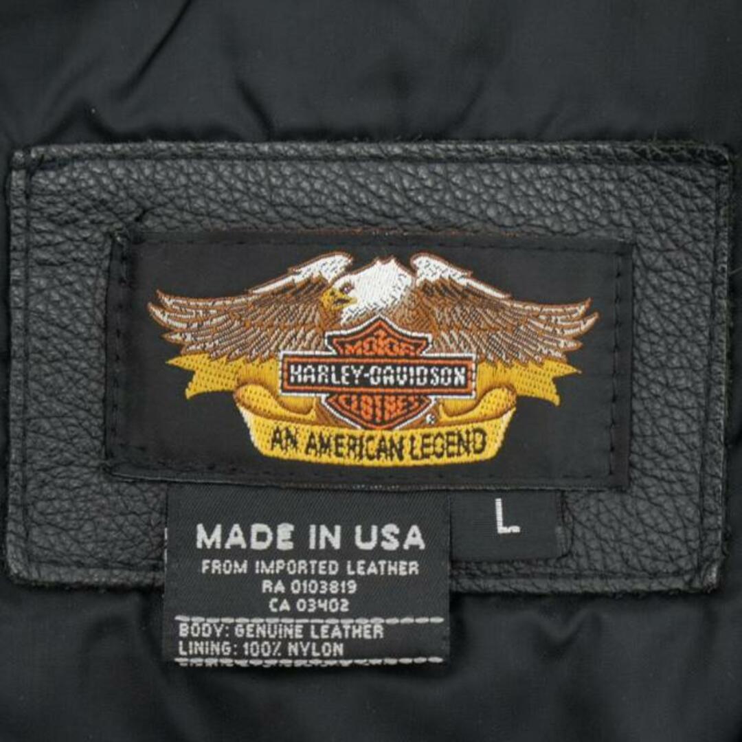 HARLEY DAVIDSON ハーレーダビッドソン/レザーベスト/98240-01AM/L/メンズアウター/Bランク/05【中古】 メンズのジャケット/アウター(ダッフルコート)の商品写真