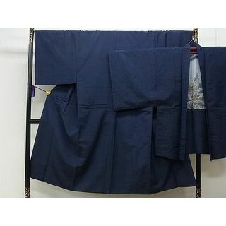 平和屋川間店■男性　髭紬羽織セット　濃紺色　逸品　kb3400(着物)