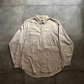 エディーバウアー(Eddie Bauer)の80s エディーバウアー コットンシャツ L ベージュ(シャツ)