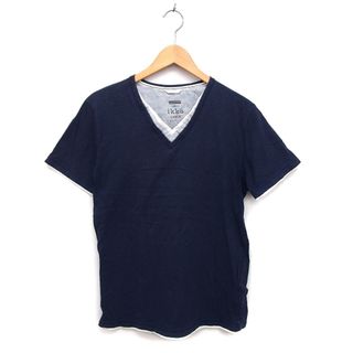 イッカ(ikka)のイッカ カットソー Tシャツ フェイクレイヤード コットン Vネック 半袖 L(Tシャツ/カットソー(半袖/袖なし))