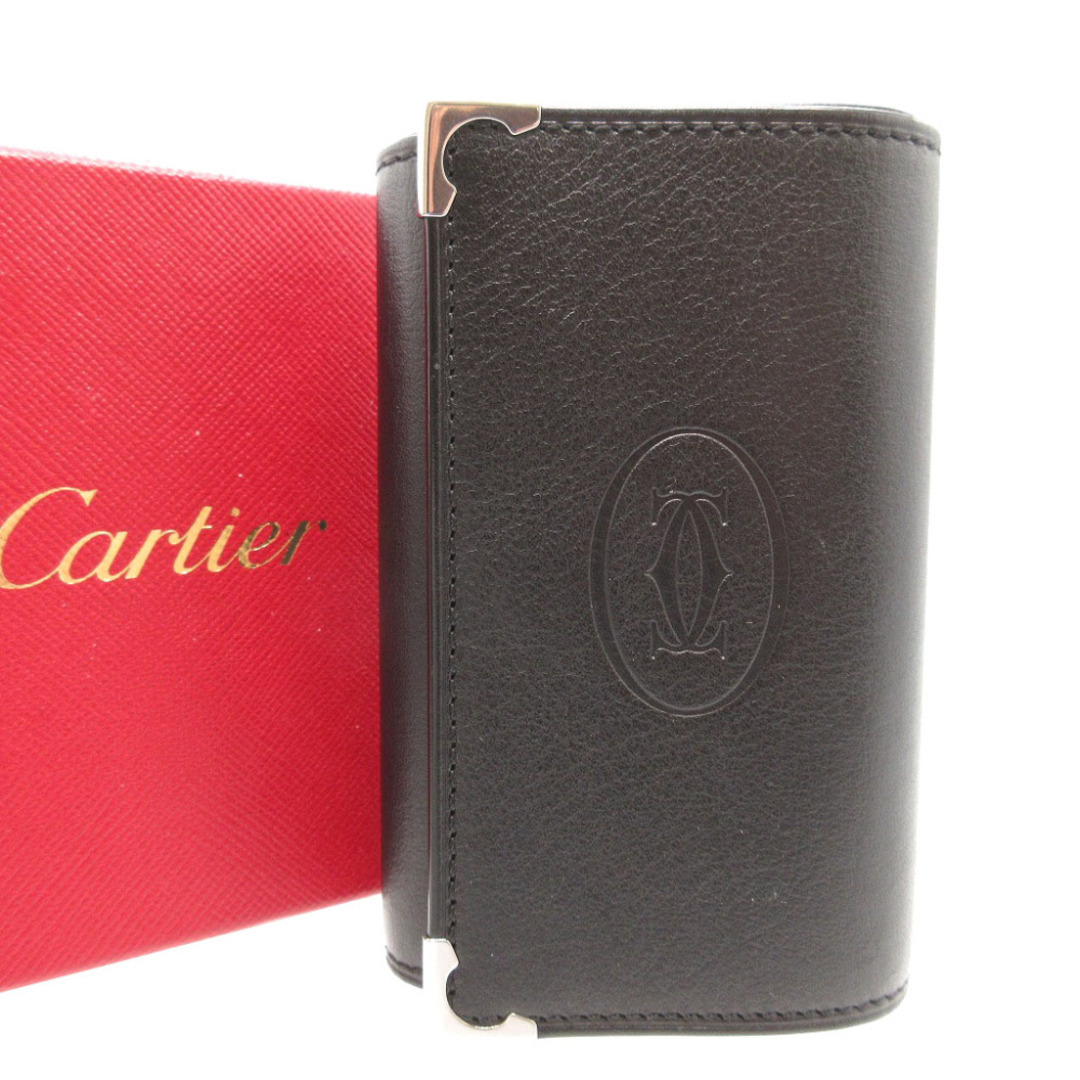 Cartier(カルティエ)の新品同様 カルティエ サントス レザー ブラック 黒 6連 キーケース 0007【中古】Cartier レディースのファッション小物(キーケース)の商品写真