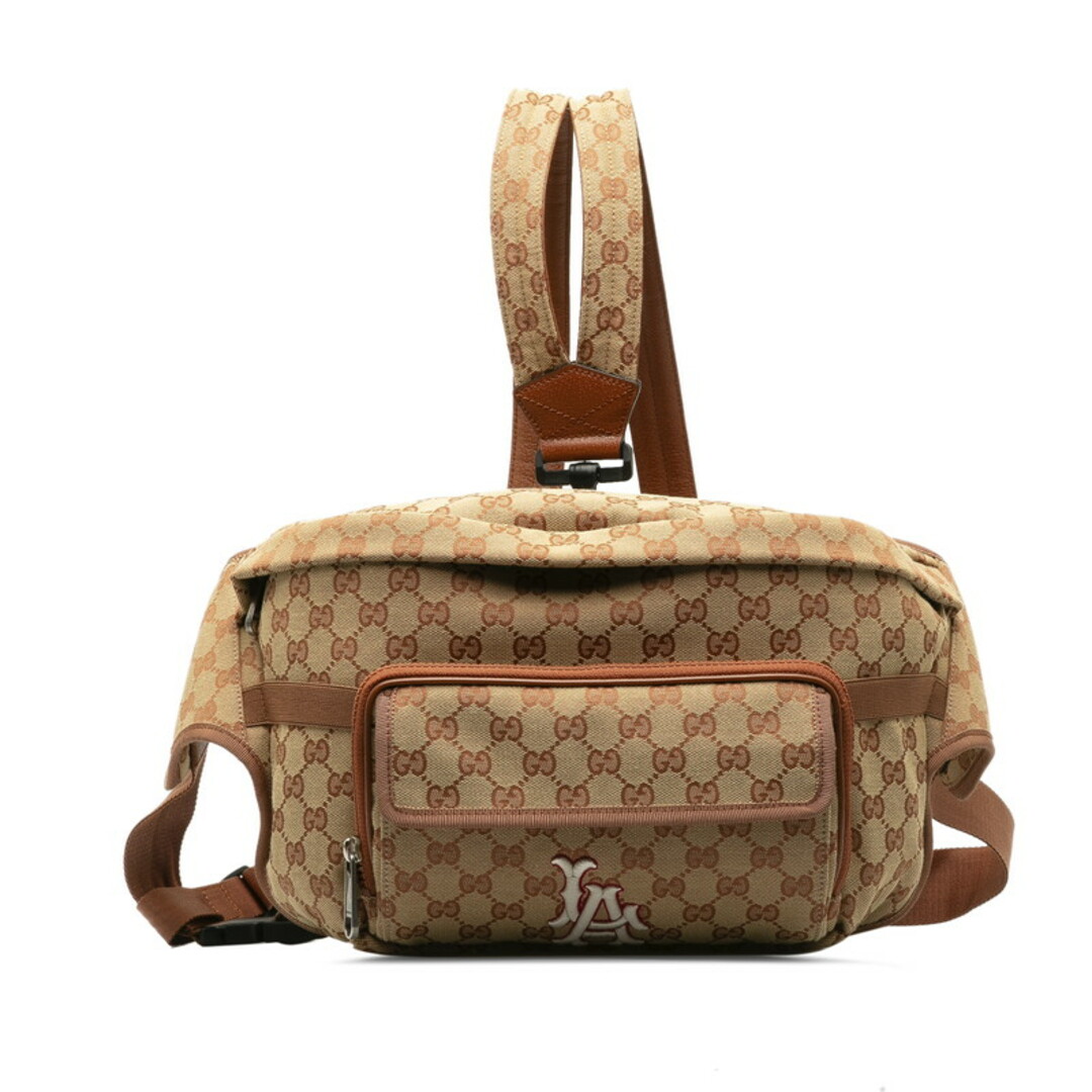 Gucci(グッチ)の美品 グッチ GGキャンバス LAエンジェルス パッチ リュック ボディバッグ 536842 キャンバス レディース GUCCI 【222-37141】 レディースのバッグ(リュック/バックパック)の商品写真