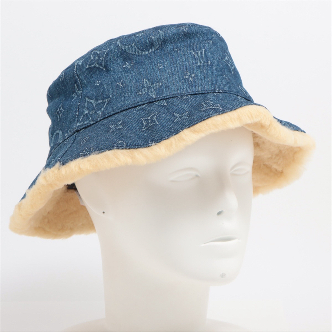 LOUIS VUITTON(ルイヴィトン)の美品♡ ルイヴィトン　ボネ　ヒアリング　デニム　M レディースの帽子(ニット帽/ビーニー)の商品写真
