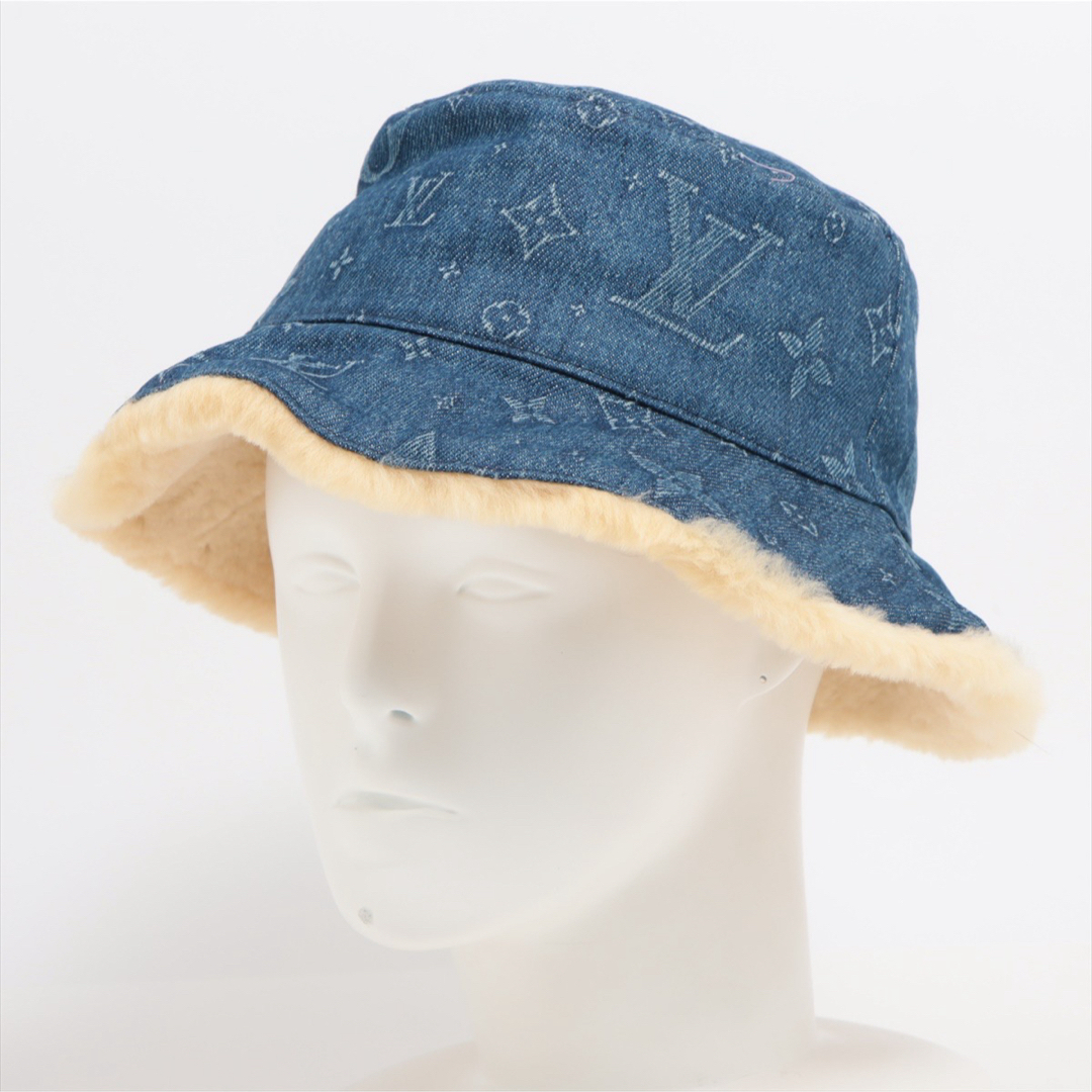 LOUIS VUITTON(ルイヴィトン)の美品♡ ルイヴィトン　ボネ　ヒアリング　デニム　M レディースの帽子(ニット帽/ビーニー)の商品写真