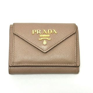 プラダ(PRADA)のプラダ PRADA コンパクトウォレット 1MH021 3つ折り財布 ベージュ(財布)