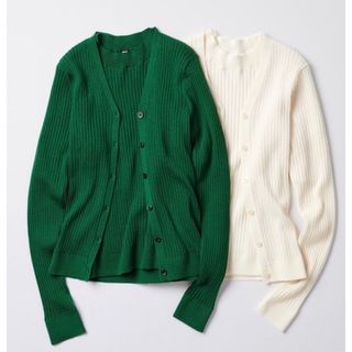 ユニクロ(UNIQLO)のエクストラファインメリノリブ　カーディガン③(カーディガン)