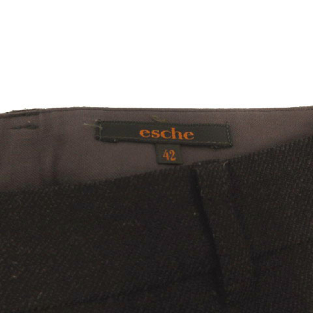 エッシュ esche パンツ 裾フレア 日本製 起毛 茶 焦げ茶 42 レディースのパンツ(その他)の商品写真