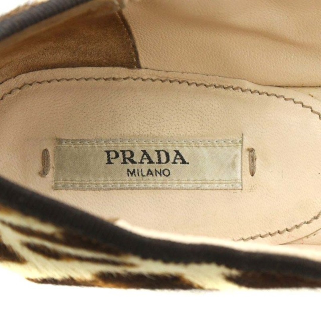 PRADA(プラダ)のプラダ パンプス リボン ラウンドトゥ 35 22.0cm ベージュ 茶 レディースの靴/シューズ(ハイヒール/パンプス)の商品写真