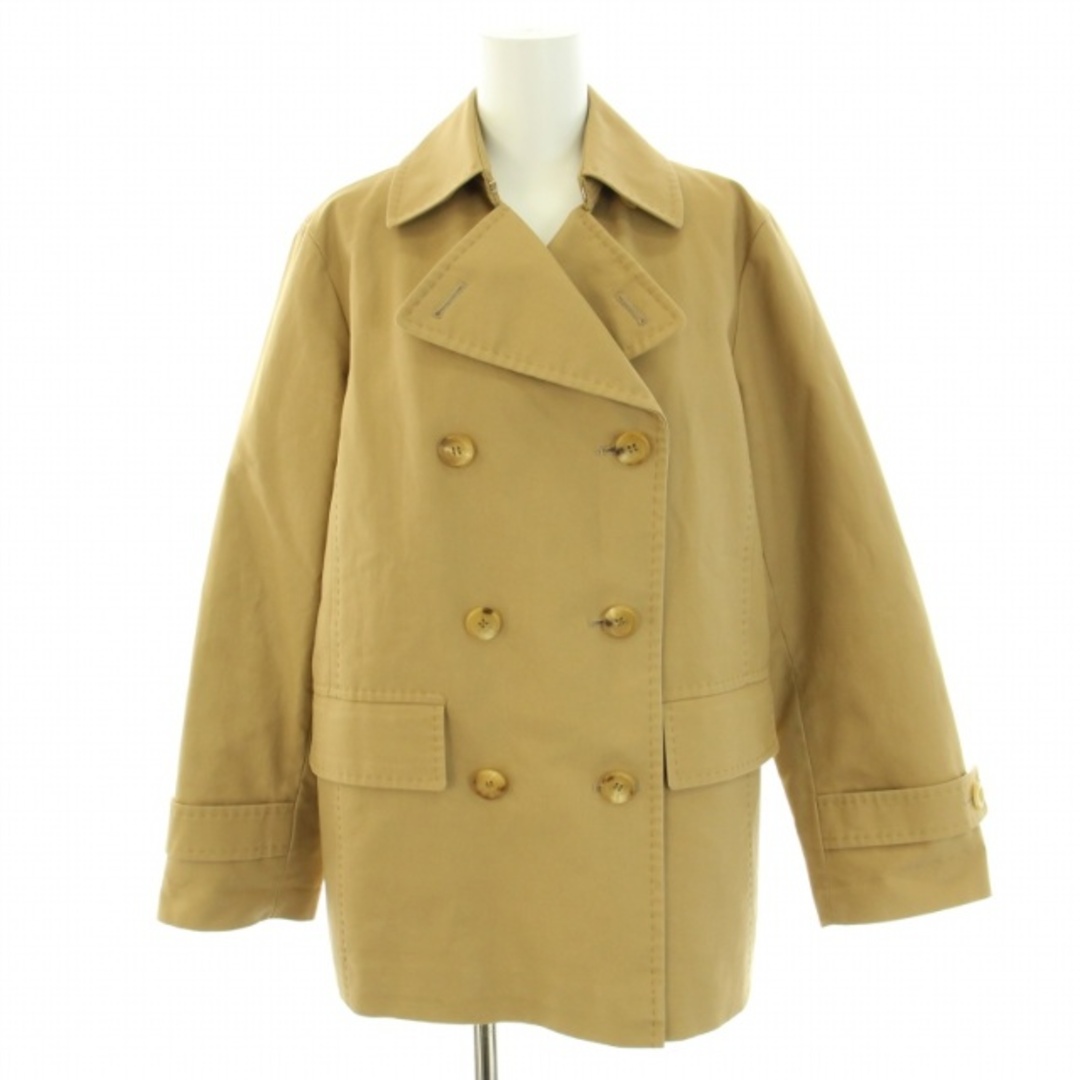 バーバリー ロンドン Pコート 中綿ジャケット 裏地ストライプ柄 9 ベージュ レディースのジャケット/アウター(ピーコート)の商品写真