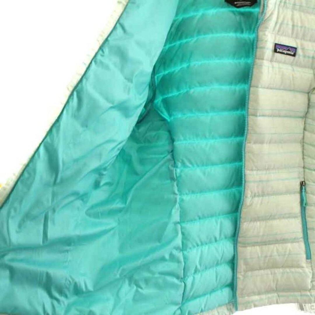 patagonia(パタゴニア)のパタゴニア ダウンジャケット ジップアップ スタンドカラー M 水色 アイボリー レディースのジャケット/アウター(ダウンジャケット)の商品写真