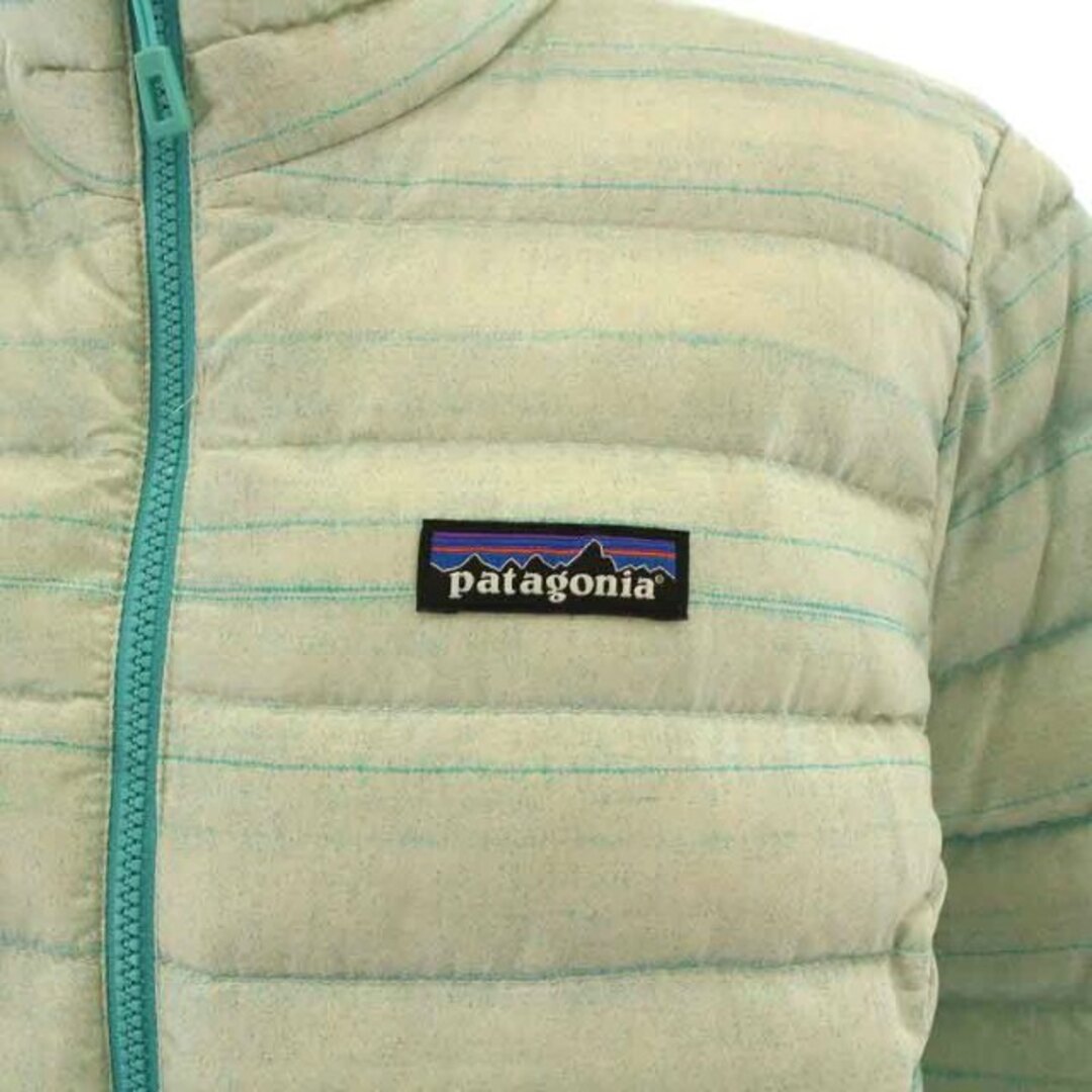 patagonia(パタゴニア)のパタゴニア ダウンジャケット ジップアップ スタンドカラー M 水色 アイボリー レディースのジャケット/アウター(ダウンジャケット)の商品写真