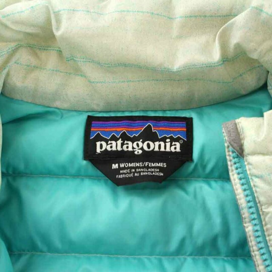 patagonia(パタゴニア)のパタゴニア ダウンジャケット ジップアップ スタンドカラー M 水色 アイボリー レディースのジャケット/アウター(ダウンジャケット)の商品写真