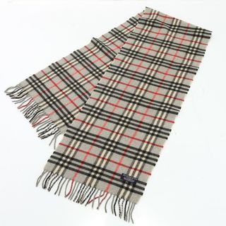 バーバリー(BURBERRY)のバーバリー ノバ チェック ウール 100％ ストール ショール 秋 冬 フリンジ マフラー グレー メンズ レディース MMM 0215-M7(マフラー)