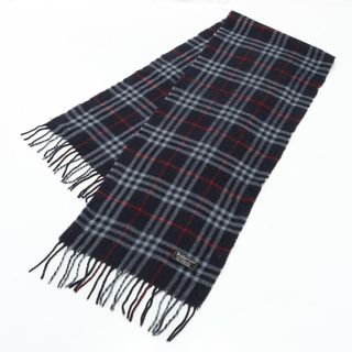 バーバリー(BURBERRY)のバーバリー ノバ チェック ウール 100％ ストール ショール 秋 冬 フリンジ マフラー ネイビー 紺 メンズ レディース MMM 0215-M8(マフラー)