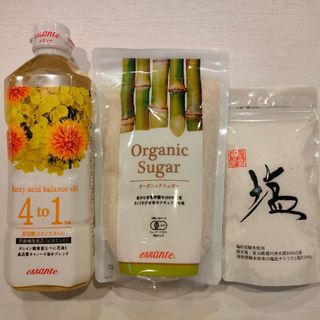 アムウェイ(Amway)の【新品】エサンテオイル /オーガニックシュガー/塩 【3点セット】(調味料)