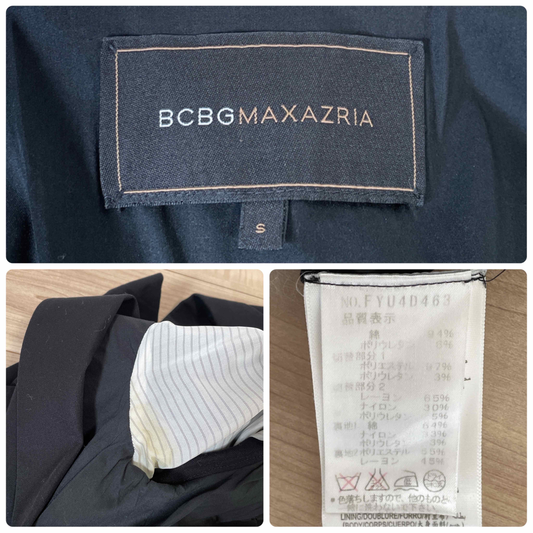 BCBGMAXAZRIA(ビーシービージーマックスアズリア)のBCBGMAXAZRIA 異素材フリルジャケット 黒 上品 美シルエット♡ レディースのジャケット/アウター(テーラードジャケット)の商品写真