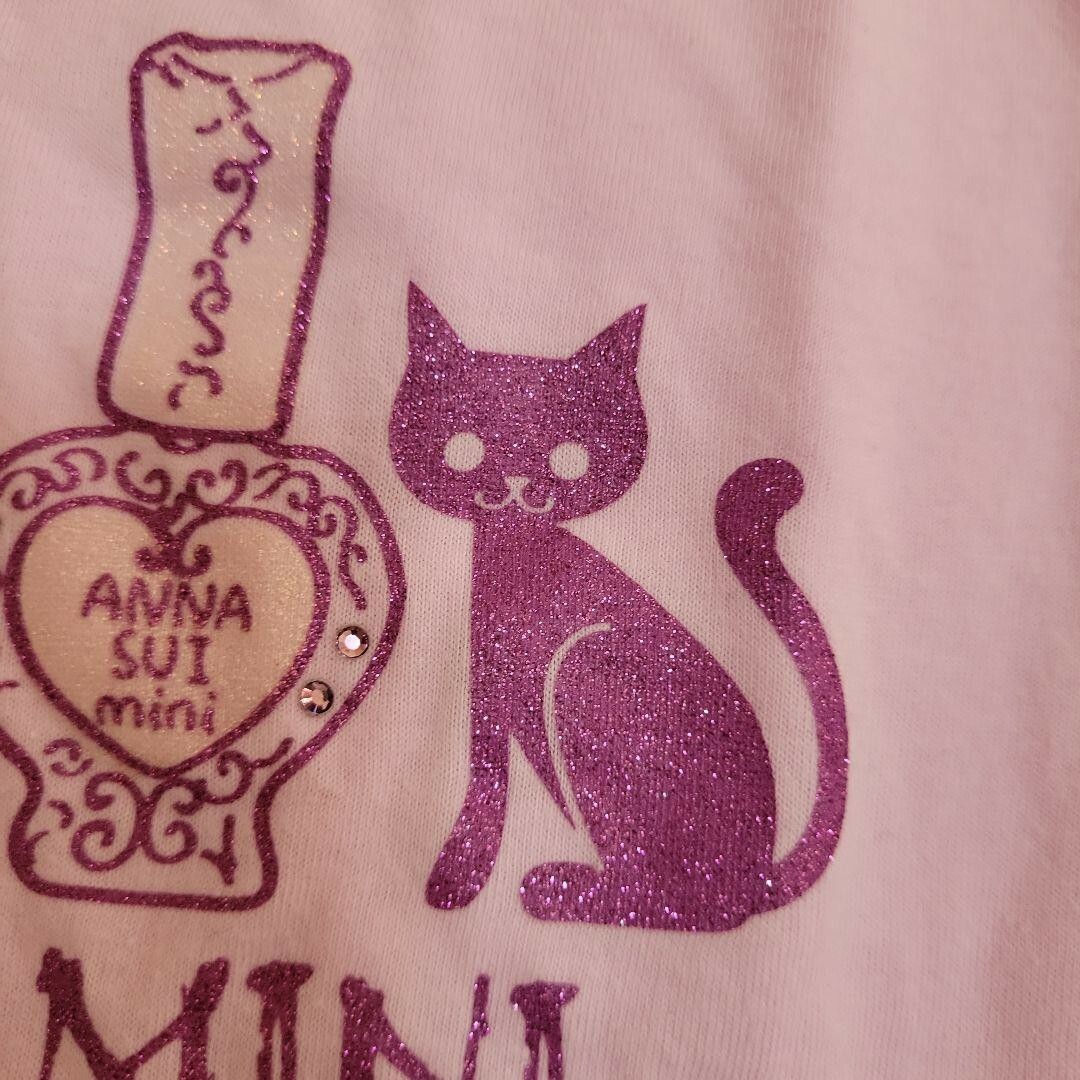 ANNA SUI mini(アナスイミニ)の♥️手洗い可♥️【ANNA SUI Mini】140 ピンク 猫 カットソー キッズ/ベビー/マタニティのキッズ服女の子用(90cm~)(Tシャツ/カットソー)の商品写真