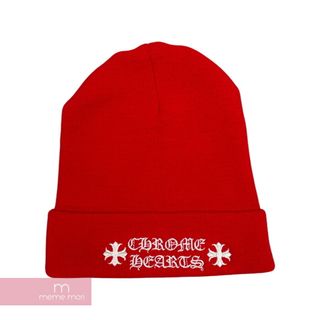 クロムハーツ(Chrome Hearts)のCHROME HEARTS WATCH CAP クロムハーツ ワッチキャップ ロゴビーニー ニットキャップ ニット帽 刺繍 レッド【240214】【新古品】【me04】(ニット帽/ビーニー)