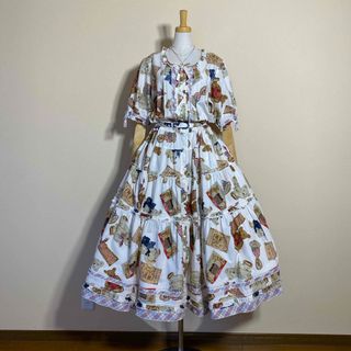 クマ柄美品 ＊ ピンクハウス ＊ ロングワンピース オリチェ テディベア柄