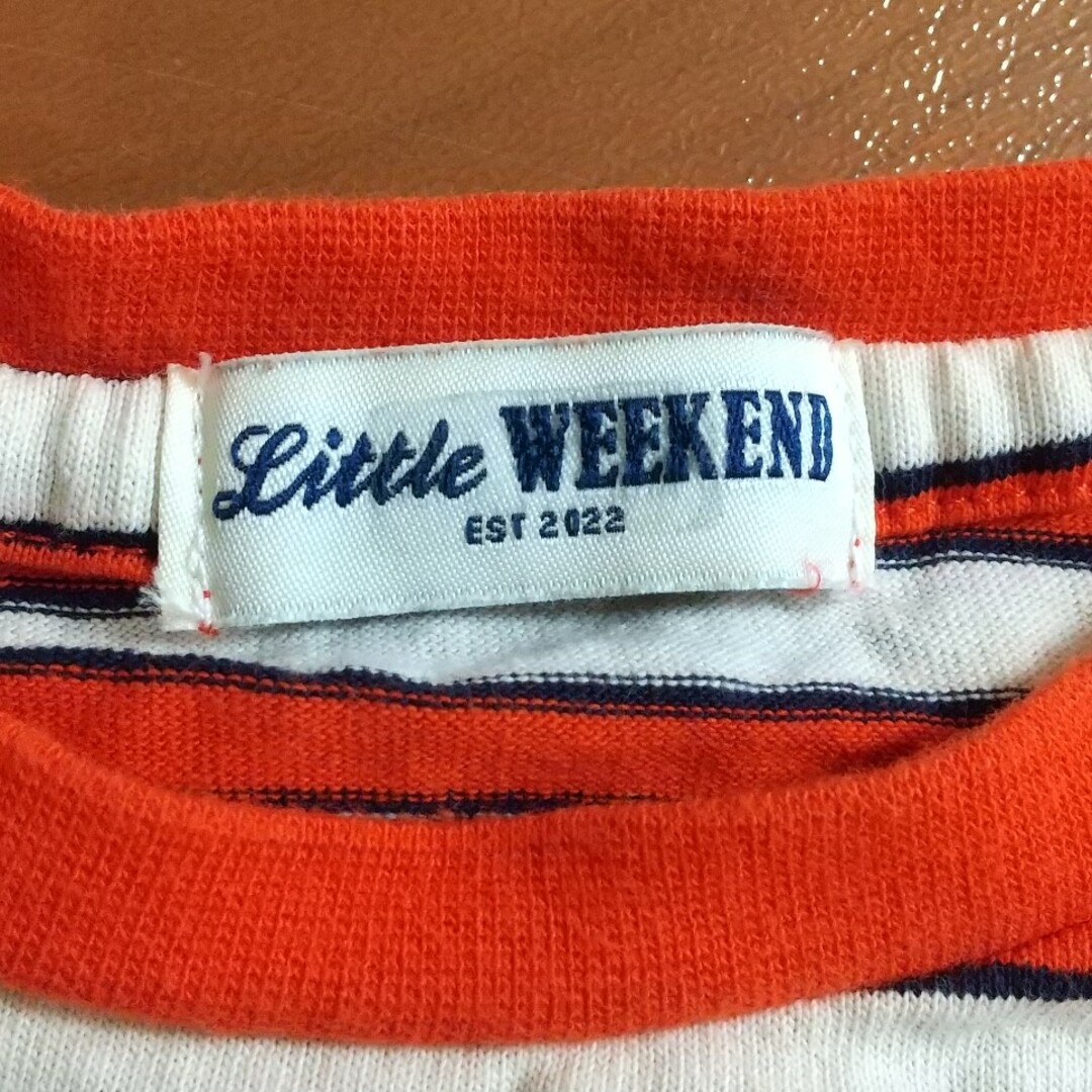 しまむら(シマムラ)のLittle WEEKEND ボーダーシャツ 90cm キッズ/ベビー/マタニティのキッズ服男の子用(90cm~)(Tシャツ/カットソー)の商品写真