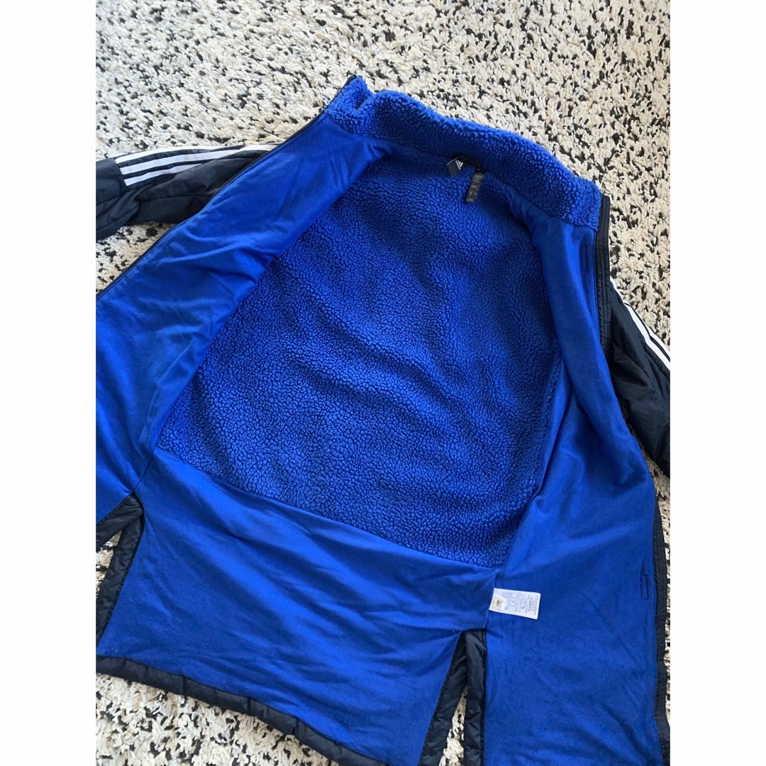 adidas(アディダス)のadidas キッズ　150 ベンチコート　美品　青　紺 キッズ/ベビー/マタニティのキッズ服男の子用(90cm~)(ジャケット/上着)の商品写真