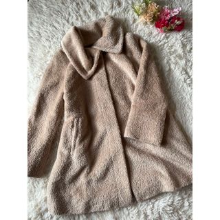 マックスマーラ(Max Mara)の【美品】Max Mara⭐︎コート⭐︎アルパカ混⭐︎女優襟⭐︎ピンクベージュ(ロングコート)