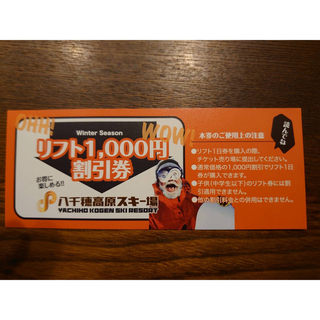 八千穂高原スキー場 リフト割引券(スキー場)