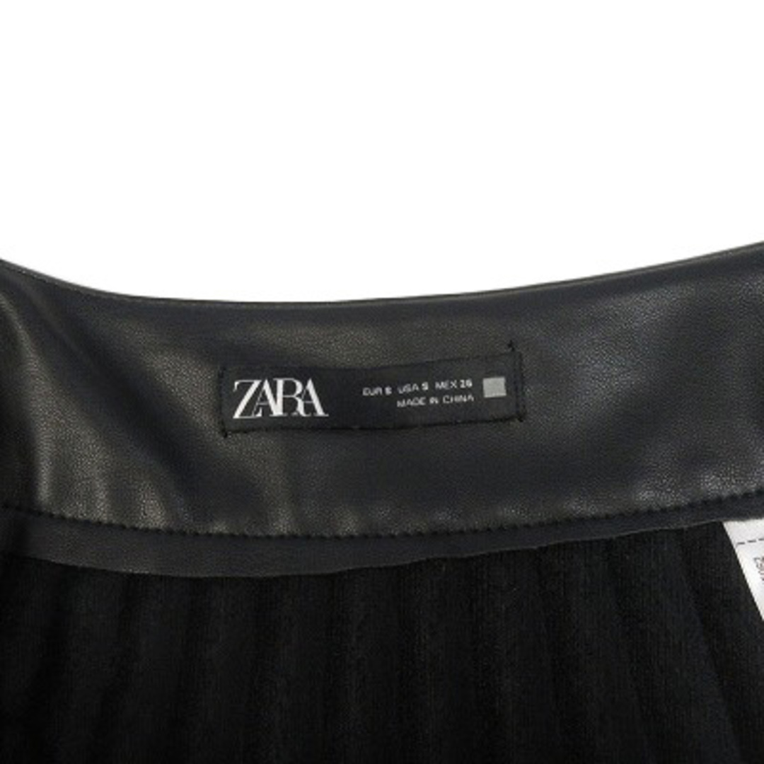 ZARA(ザラ)のザラ ZARA スカート プリーツ フェイクレザー S 黒 ブラック レディースのスカート(ロングスカート)の商品写真