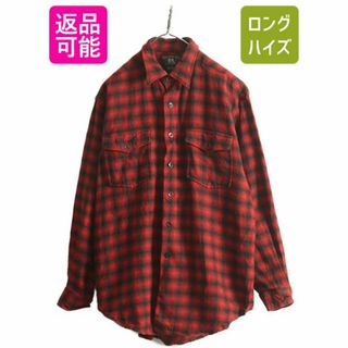 ラルフローレン(Ralph Lauren)の90s 初期タグ USA製 RRL ラルフローレン チェック ウール シャツ メンズ L / 90年代 オールド ダブルアールエル オンブレ 三ツ星 シャドー(シャツ)