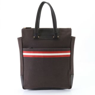 バリー(Bally)の美品 バリー ハイポイント レザー キャンバス トート バッグ ショルダー ビジネス 通勤 書類鞄 本革 ブラウン A4 メンズ EEM O10-3(トートバッグ)