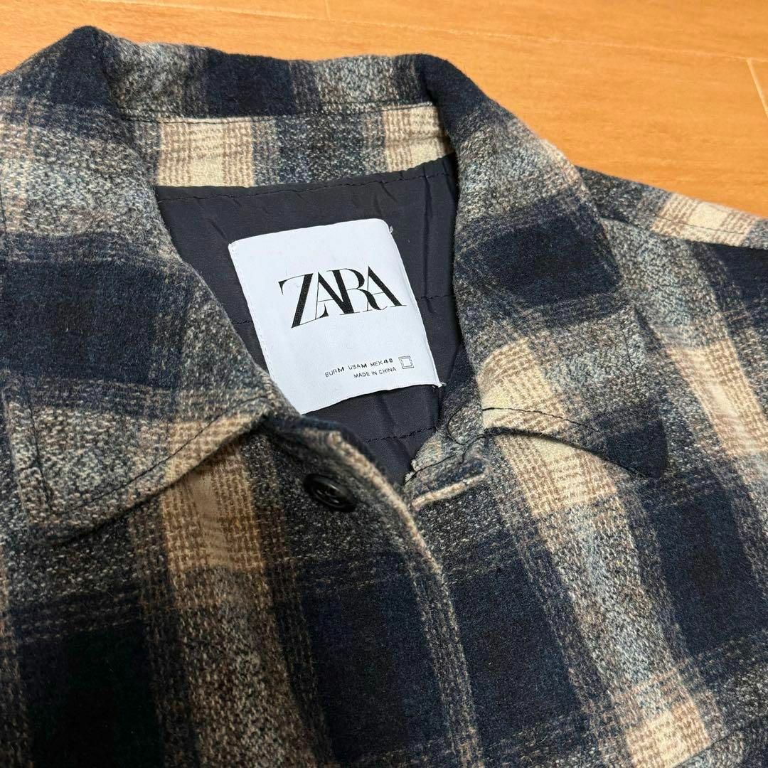 ZARA(ザラ)の【美品】ZARA 厚手ネルシャツ　M メンズのトップス(シャツ)の商品写真