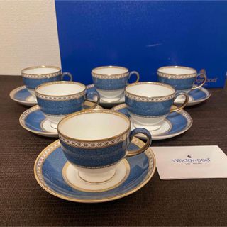 ウェッジウッド(WEDGWOOD)のウェッジウッド　ユーランダー　パウダーブルー　リー　カップ&ソーサー　6セット(グラス/カップ)