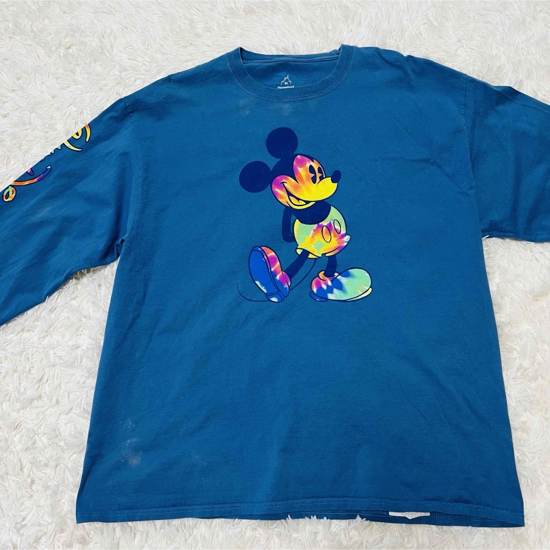 Disney(ディズニー)の【希少】ディズニーxヘインズ コラボ ミッキーマウス ビックロゴ コットン長T  メンズのトップス(Tシャツ/カットソー(七分/長袖))の商品写真