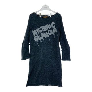 ヒステリックグラマー(HYSTERIC GLAMOUR)の★HYSTERIC GLAMOUR ヒステリックグラマー 2N0-0500 ニットワンピース ウール グレー sizeF(ひざ丈ワンピース)