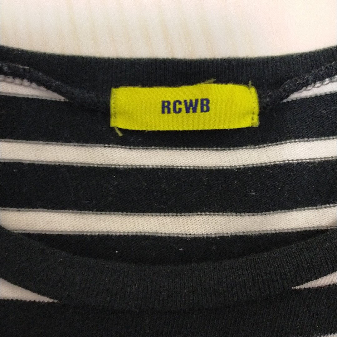 RODEO CROWNS WIDE BOWL(ロデオクラウンズワイドボウル)の匿名配送　RCWB ドッキング風ワンピース ボーダー　ブラック　Sサイズ レディースのワンピース(ひざ丈ワンピース)の商品写真