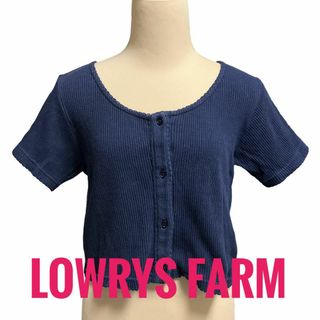 ローリーズファーム(LOWRYS FARM)のLOWRYS FARM トップス　ボレロ　カーディガン　ネイビー　半袖　ボタン(カットソー(半袖/袖なし))