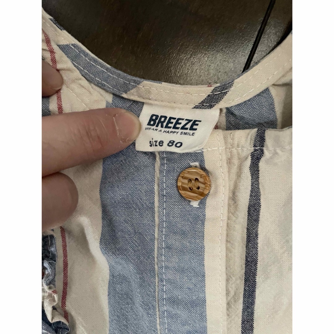 BREEZE(ブリーズ)のBREEZE ワンピース ストライプ80cm キッズ/ベビー/マタニティのベビー服(~85cm)(ワンピース)の商品写真