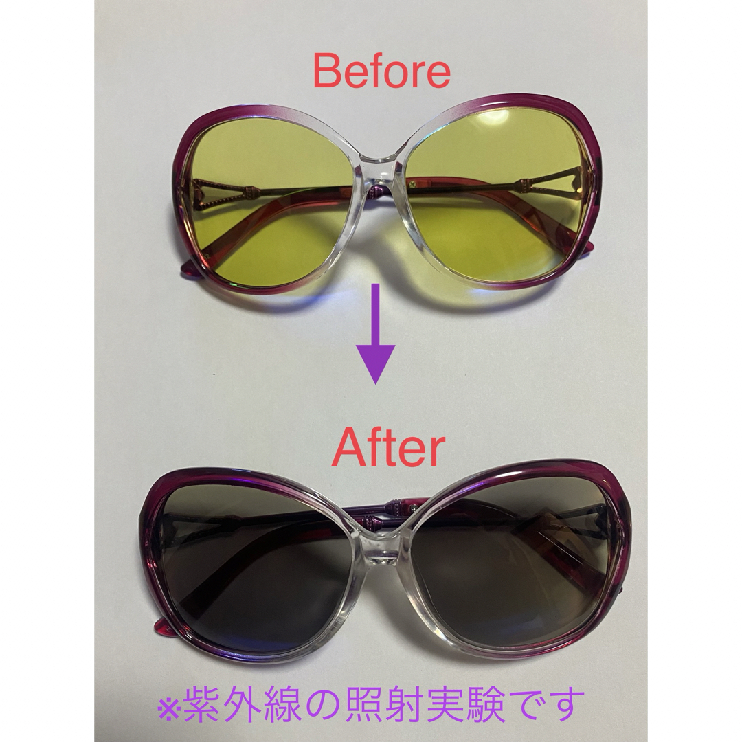 レディース偏光調光UV400  ピンクフレーム/イエローレンズ レディースのファッション小物(サングラス/メガネ)の商品写真