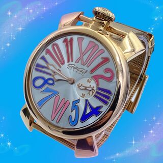 《美品　稼動品　現行品》ガガミラノ　マヌアーレ46  スモセコ　レディース腕時計