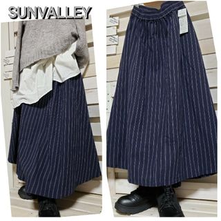 SUNVALLEY - 未使用SUNVALLEY/リネン混x後ろ長め スッキリな印象 ロングスカート