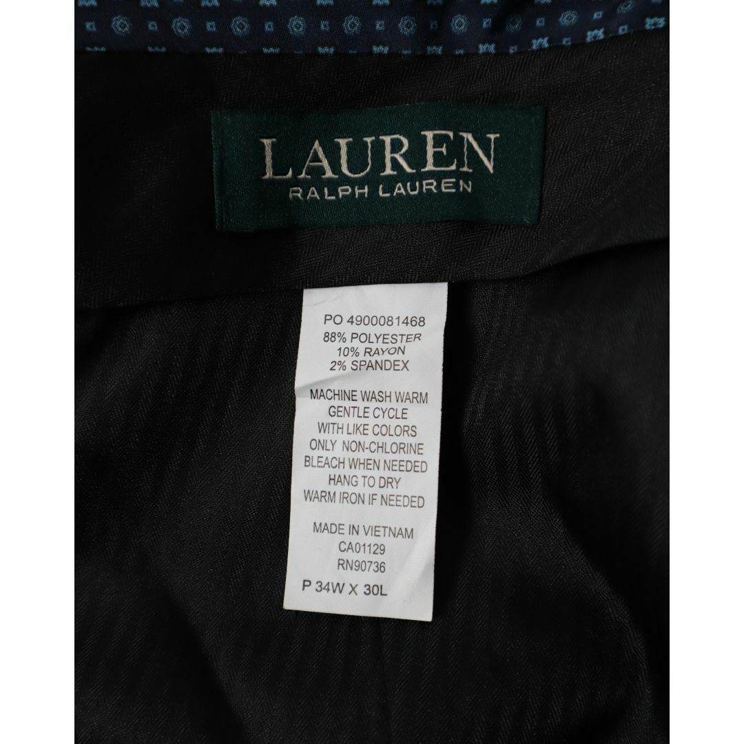Ralph Lauren(ラルフローレン)の【ラルフローレン】ワイド ストレート スラックス 光沢 黒 ノータック W34 メンズのパンツ(スラックス)の商品写真