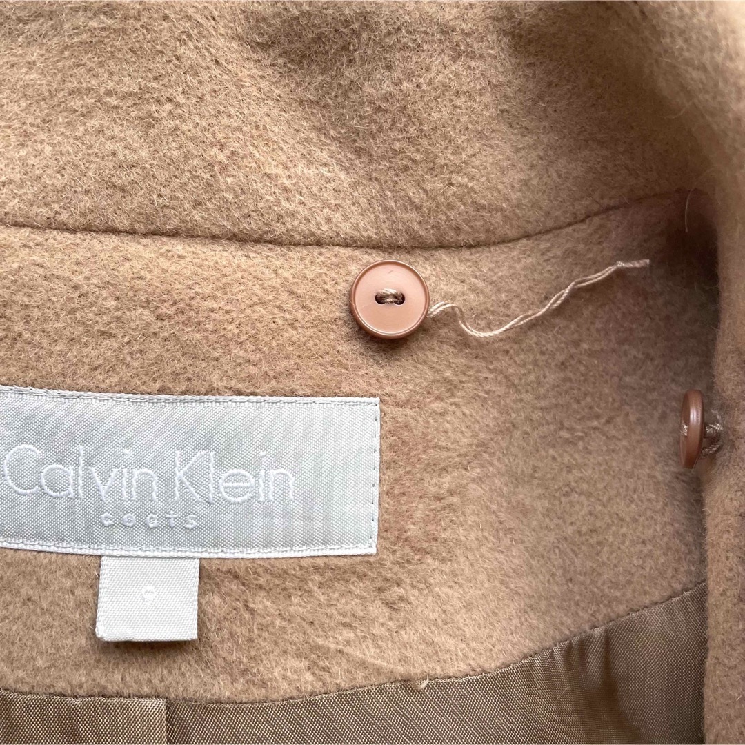 Calvin Klein(カルバンクライン)の【高級】カルバンクライン　アンゴラステンカラーコート　ファー レディースのジャケット/アウター(ロングコート)の商品写真