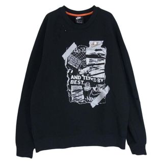 ナイキ(NIKE)のNIKE ナイキ CW1795-010 PUNK PACK CREW SWEAT パンク パック クルー スウェット メタルロゴ ダメージ加工 ブラック系 XL【中古】(スウェット)