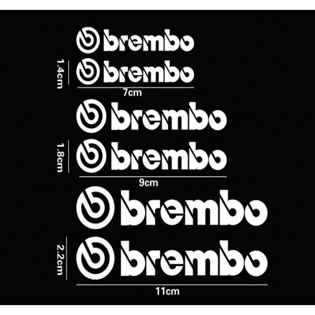 brembo ブレンボ ブレーキキャリパーステッカー 耐久耐熱【シルバータイプ】 自動車/バイクのバイク(ステッカー)の商品写真
