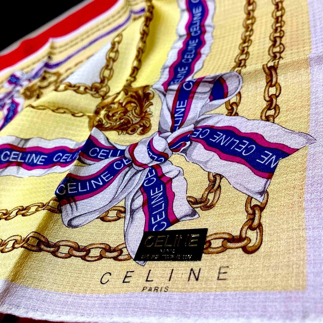 CEFINE(セフィーヌ)のCELINE    セリーヌハンカチ　リボンチェーン　未使用シール付き レディースのファッション小物(ハンカチ)の商品写真