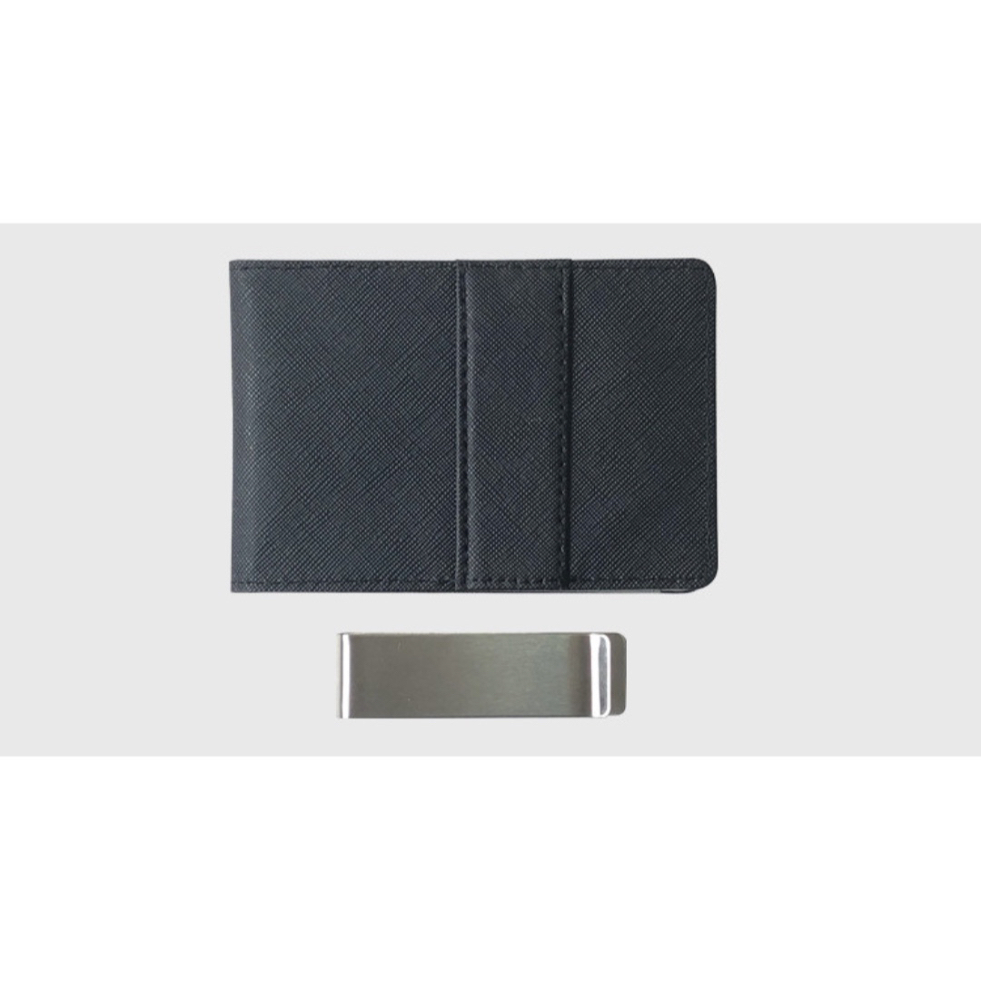 メンズマネークリップ　ブラック　財布　二つ折り メンズのファッション小物(マネークリップ)の商品写真