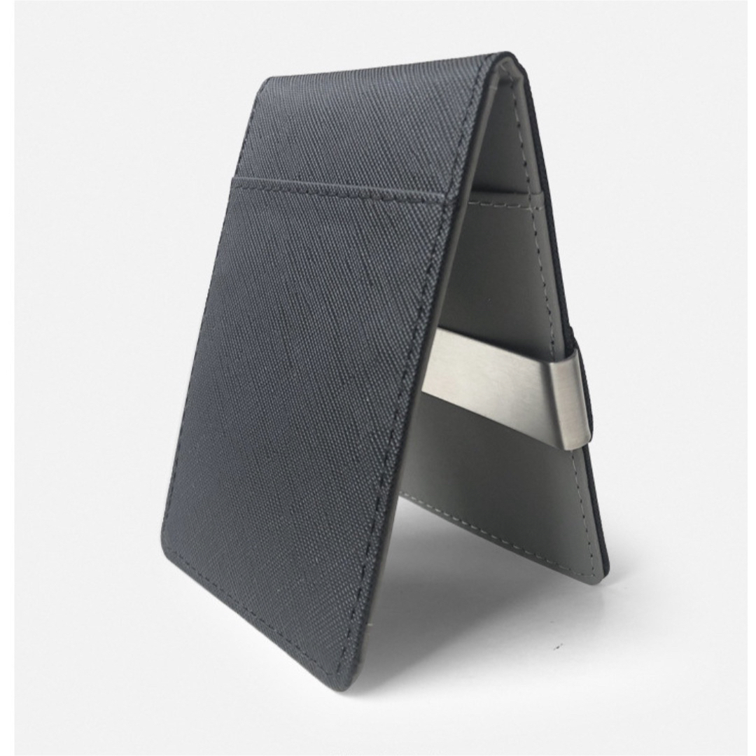 メンズマネークリップ　ブラック　財布　二つ折り メンズのファッション小物(マネークリップ)の商品写真